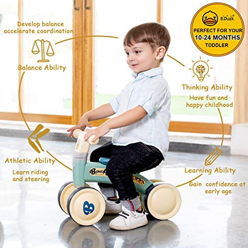 Reeple Baby Balance Bikes 10-24 Month Children Walker Riding Toys for 1 Year Old Boys Girls Kids Gifts No Pedal Infant 4 Wheels Toddler Bicycle Best First Birthday New Year Holiday