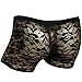 FEESHOW Men's Sexy Sheer Lace Boxer Briefs Transparent See Through Lingerie Sissy Underwear (Black, L (Waist 26.0-44.0