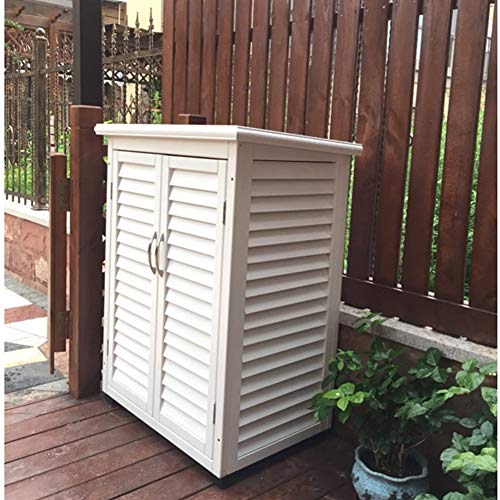 ZHOUAICHENG Gartenschrank Outdoor Rasenschrank Wasserdicht Sonnenschutz Doppeltür Schrägplatte Ölfilzdach… – Bild 5