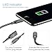 Neugeek Charging Cable Smart Auto Disconnect Charger Cord 6.16FT Nylon Braided Fast USB Data Sync Cable LED Indicator Light Compatible with iPhone X/ 8/ 7/7 Plus /6/6 Plus /6s/5s /iPad and More
