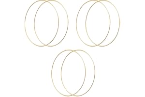 HOHIYA 6 Pcs 12 Inch Metal Floral Hoop Large Gold for Macrame Craft Wreath Rings Dream Catcher Wall Hanging 4mm Wire Taiwan Made