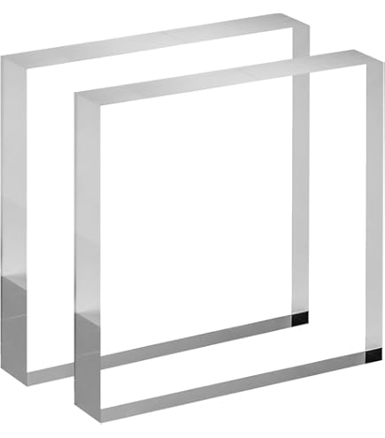 Plymor Clear Acrylic Display Bases - 12 Pack Rectangular Stands With Prongs For Minerals