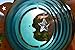 Metal Wind Spinner - MoonBlue - Mesmerizing 3D Hanging Spinner with Helix Spiral Tail and Glass Ball - All Swivels and Hooks are Included - Kinetic Whirligig Garden Sculpture for Patio Deck or Yard