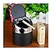 OILP Large Black Cigarette Ashtray With Lid for Outdoor Indoor,Metal Ashtray for Home Office KTV Restaurants Bars Car(Smoking Time)-Black