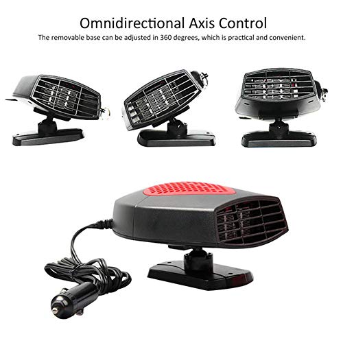Pawaca Portable Car Heater,12V 150W 60 Seconds Fast Heating Defrost Demister Windscreen Demister Vehicle Heat Cooling Fan for Easy Snow Removal - Thumbnail 4