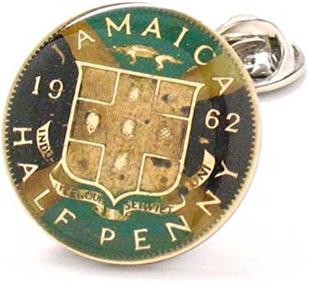 Jamaica Coin Tie Tack Lapel Pin Caribbean Kingston Reggae Port Royal Montego Bay Cruise Vacation Souvenir