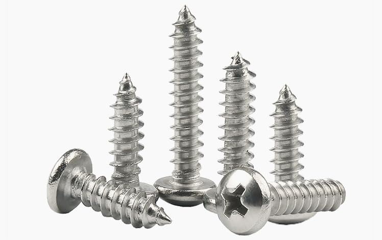M4x20mm Phillips Pan Head Wood Screws 304 Stainless Steel Self-Tapping Screws for Wood/Sheet-Metal/Plasterboard Full Thread(100pcs)