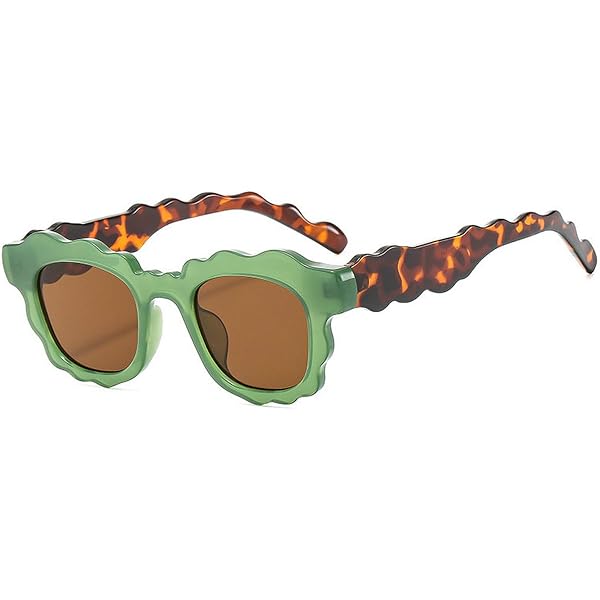 New -  Fashion Square Sunglasses Women New Unique Irregular Wave-Shaped Frames Amazon.com: COTIA 2025 Fashion Square Polygon Sunglasses for  main image 4