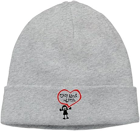 Girl Crazy About KPOP Heart-3 Men's Daily Warm Winter Hats Thick Knit Beanie Cap With Lining Skull Cap