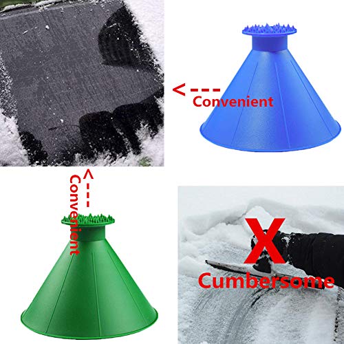 Round Windshield Ice Scraper, Yoruii Magic Cone-Shaped Car Windshield Ice Scraper, Magic Funnel Car Snow Removal Shovel Tool