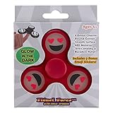 Fidget Force - Heart Eyes Emoji Glow in the Dark Spinner - Keeps Fidgety Hands at Play - ADHD, Anxiety, Autism & Stress Reducer - Hand Spinner & Fidget Spinner Toys for Adult - 9 Free Emoji Stickers