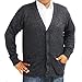Cardigan Golf Sweater Alpaca DARK GREY Vneck Buttons and Pockets made in PERU