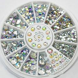 CJESLNA GRAND MIXTE BRICOLAGE TAILLE GLITTER RHINESTONES CHARME 3D NAIL ART DECOR ACCESSOIRES (multicolore)