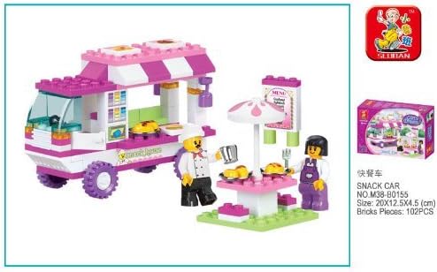 Sluban Building and Construction Blocks M38-B0155 Snack Car Building Block Construction Set (102 Piece) by Sluban Building and Construction Blocks