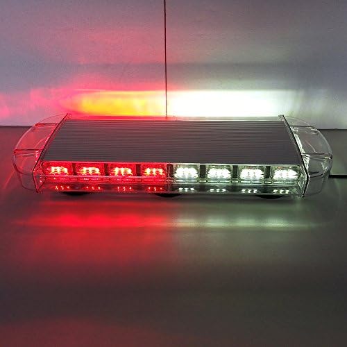 Szcafelimy 21.5 Inch 6 Groups Magnets 60 LED Red/White Beacon Strobe LightBar Emergency Recovery Warning Flashing LightBar