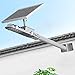 TIN Sum LED Solar Street Light,6000LM 6500K Solar Powered Pole Light, IP65 Waterproof Security Area Night Lighting for Street Gutter Patio Garden Path