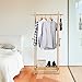 LANGRIA Foldable Bamboo Clothes Laundry Rack with Vertical Hanging Rod Two Side Hooks and Lower Shoe Shelf for Extra Storage Space A-Frame Design Garment Stand (Bamboo Natural Color)