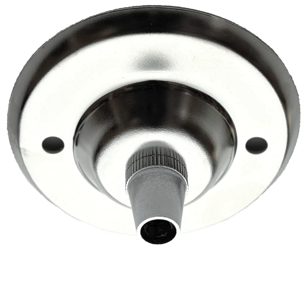 Art Deco Emporium 75mm Vintage Style Ceiling Rose with Metal Cord Grip in Silver Nickel Finish and Chrome Fixing Screws