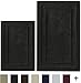 Chardin Home - 100% Cotton two Piece Classicc Bath Rug Set, (21''x34'' & 17''x24'') with anti-skid spray latex back, Black