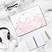 iCasso 2 in 1 Macbook Air 13 Inch Case Durable Rubber Coated Plastic Cover For Macbook Air 13 Inch Model A1369/A1466 With Keyboard Cover (Pink Marble)