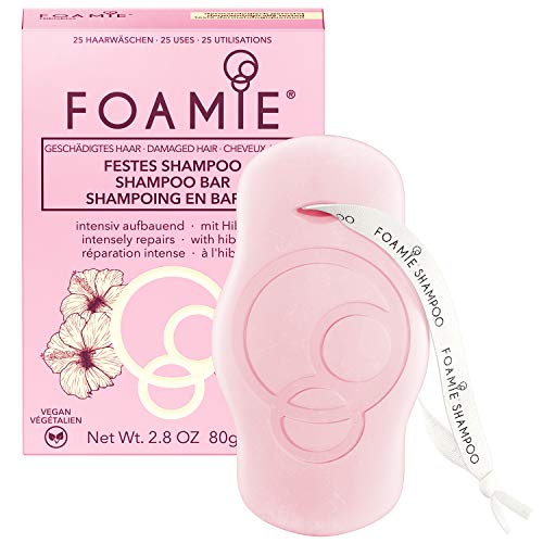 Foamie Shampoo Bar Hibiskiss, Shampoo Bar for Damaged Hair, Plastic