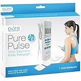 PurePulse Electronic Pulse Massager - Portable, Handheld TENS Unit Muscle Stimulator for Pain Management - Treats Tired and Sore Muscles in Your Shoulders, Neck, Back, Waist, Legs, and More