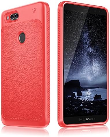 Honor 7X Case Shockproof Anti-Slip Anti-Scratch Full Protective Case for Huawei Honor 7X Luxury TPU leather Case for Huawei Honor 7X (Red)