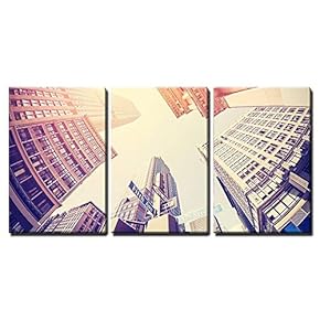 Vintage Filtered Fisheye Picture of Manhattan Looking Up...