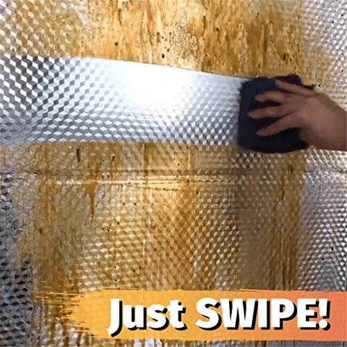 Kitchen Cleaning Supplies Oil Proof Backsplash Wallpaper Self Adhesive, Napoo Heavy Duty Aluminum Foil Wall Stickers Peel Stove Burner Covers, 250 °C High Temp Resistant (2' 16.5' /Ft)