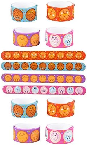 Novelty Treasures Set of 12 Cookie Design Silicone Slap Bracelets