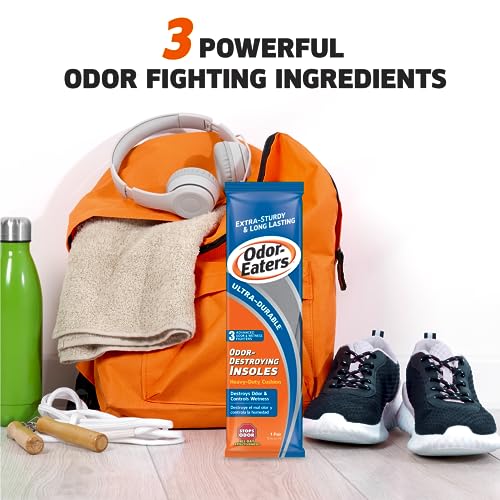 OdorEaters UltraDurable Insoles, 1 Pair Shoe Odor & Foot Odor