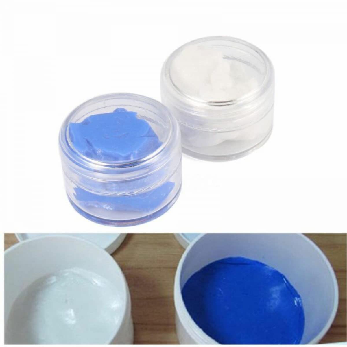 50g Silicone Molding Putty Cake Rubber Mold Making Silicone Mold for Casting Resins Molds & Silicone Molds （Blue White）