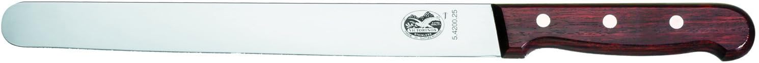 Victorinox Rosewood Schinkenmesser, 36cm, mit Holzgriff, Runde Klinge, rostfrei, Edelstahl, spülmaschinengeeignet