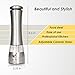 Premium Electric Salt and Pepper Grinder Set by Delvina Electric Salt & Pepper -Pack Of 2 Mills- LED Light, Battery Operated Stainless Steel Grinders