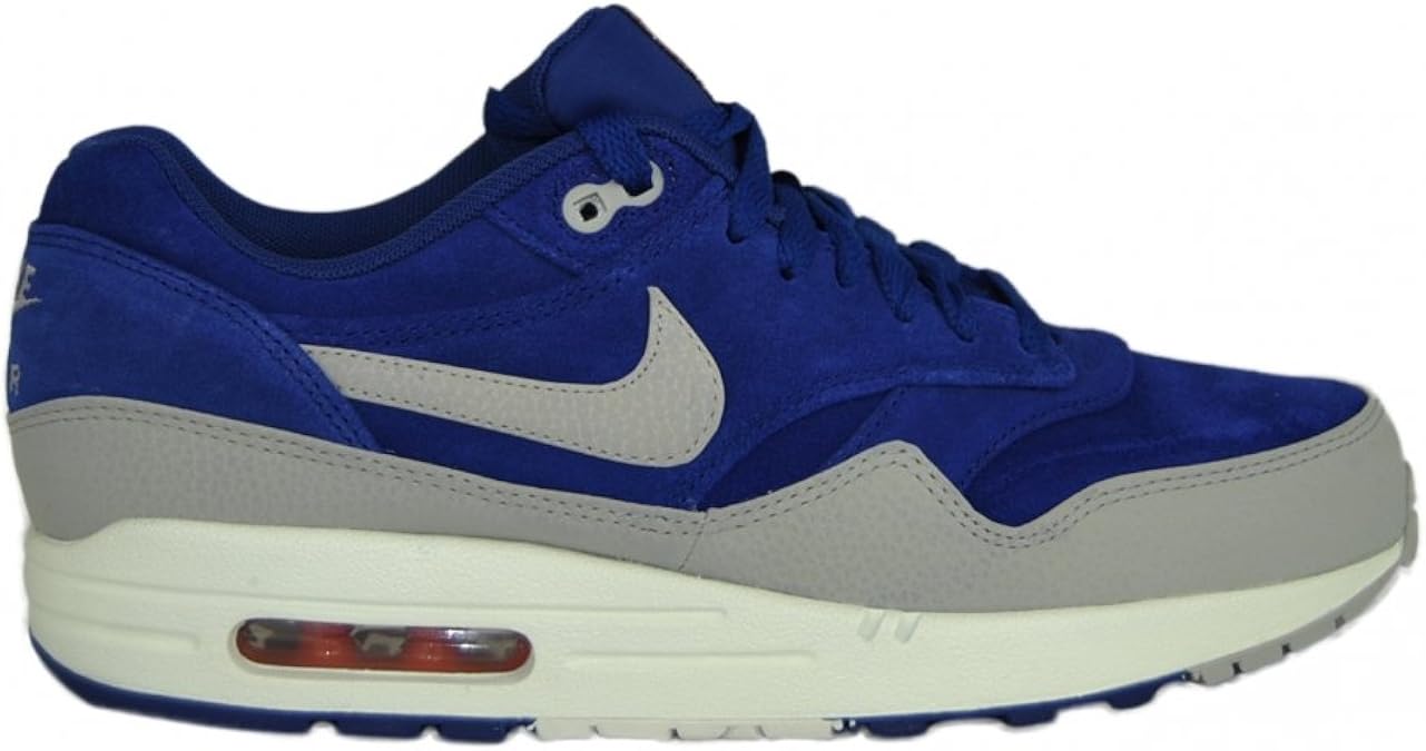Nike Mens Air Max 1 Premium Trainers Deep Royal Blue, Granite(Grey), Team Orange and Sail 11uk 