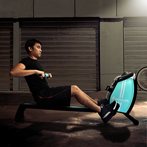 Harvil Magnetic Rowing Machine Rower with 8-Level Tension Resistance System, LCD Monitor and Transport Wheels