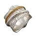 Sterling Silve Meditation Spinning Ring Raised Leaf Pattern (Style# US19)