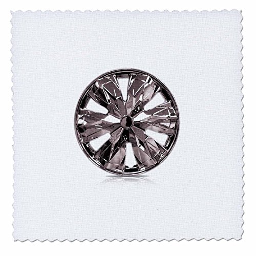 3dRose Photo of Chrome Hubcap - Quilt Square, 14 by 14-Inch (qs_100378_5)