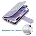 ULAK iPhone SE Case, iPhone 5S Case, iPhone 5s/5/SE Wallet Case, Fashion PU Leather Magnet Wallet Flip Case Cover with Built-in Credit Card/ID Card Slots for 5 5s SE,Minimal Stripe Purple