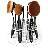 eshion 10 Holes Oval Makeup Brush Holder Drying Rack Organizer Cosmetic Shelf Tool