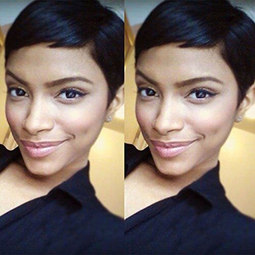 Ruisenna short human hair wigs pixie cut black wigs for…