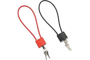 2 Pack Steel Cable Rope Padlock, 15 inch (38 cm) Cable with 3 Keys, Chain Lock, Rope Lock, Cable Lock, Wire Rope Locks for Tr