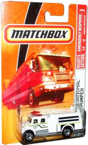 Mattel Matchbox 2008 MBX Emergency Response 1:64 Scale Die Cast Metal Car # 59 - White Fire Rescue International Pumper Fire Truck by MBX