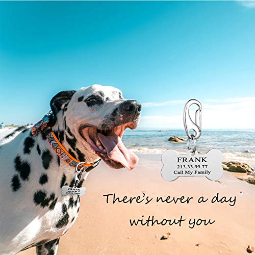Chic & Artsy Dog Tag Custom/Quick Pet Clip Combos,Personalized pet ID Tags Engraved Front & Back,Stainless Steel (Regular, Quick Clip)