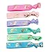 JETEHO 42 PCS Elastic Mermaid Hair Ties Party Favors Crease Free Knotted Bow Hair Tie Set Ponytail Holder Hair Bands