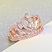 Haoze Clear Dazling Princess Crown Tiara Design Cubic Zirconia Diamond Ring for Women Girls