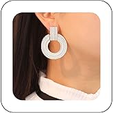 Allereyae Vintage Matte Circle Dangle Earrings Open Circle Hoop Drop Earrings Hammered Circle Huggie Earrings Gold Circle Hoop Earrings Jewelry for Women (Gold)