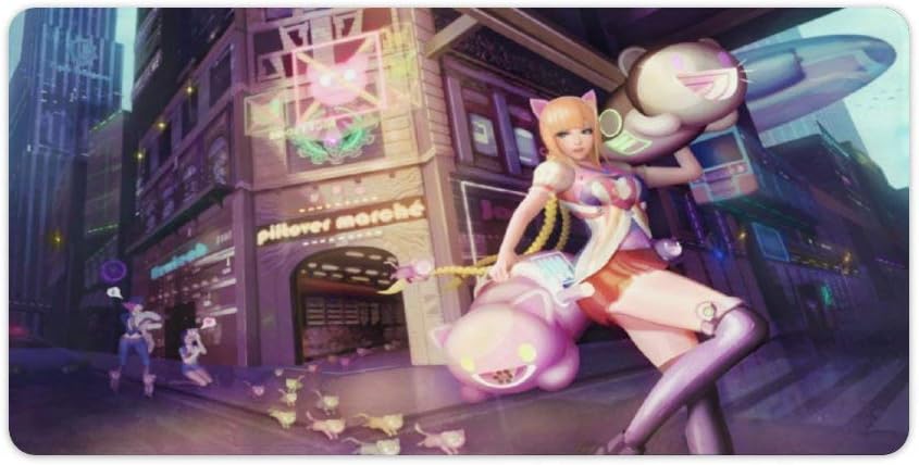 Mouse pad,for of League Legends,Jinx (33),Large Gaming Mouse Mat,Desk Mat,Waterproof Anti-Dirty Non Slip Stitched Edges Mousepad,Perfect for Laptop,60x30cm,24x12 inch