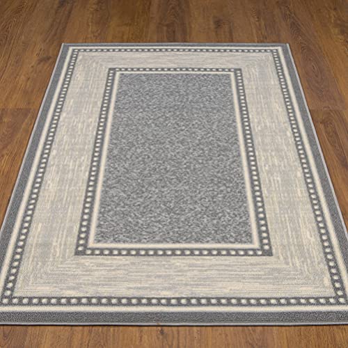 Ottomanson Ottohome Collection NonSlip Rubberback Bordered Design 3x5