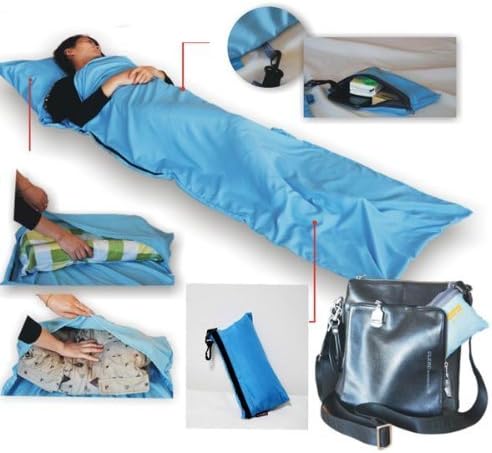 JXY of the Line of Silk Single Sleeping Bag Shopping Travel Mini Sleeping Bag (Sky Blue)